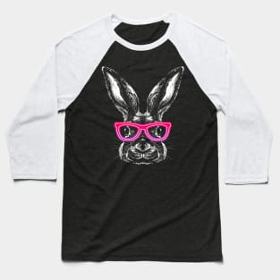 Hipster Bunny Rabbit Face Glasses Vintage Animal Lovers Baseball T-Shirt